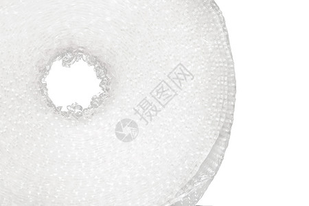 红外聚乙烯细胞白色泡泡纤维素胶片卷 用气泡包装 紧紧隔离在白色背景上背景