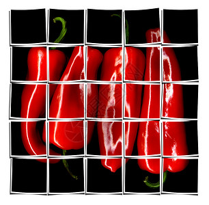 红辣椒拼贴味道烧伤团体辣椒数字化照片食物作品合成收藏背景图片