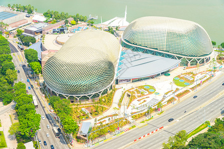 新加坡城市风景传单城市码头景观地标天际办公室旅游商业背景图片