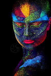 特写 UV 抽象肖像背景图片