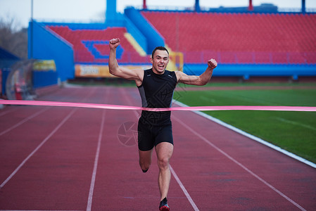 黑色奔跑素材完成结束身体喜悦运动员行动优胜者短跑获奖者男人微笑冠军背景