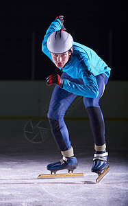 滑雪速度滑冰溜冰场冰鞋竞赛女士运动胜利赛跑者安全游戏背景图片