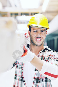 建筑工地的硬体工人建设者员工工程成人手势劳动者公司建筑师安全帽子图片
