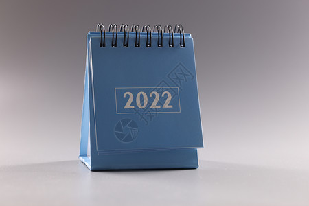 关于灰色背景检查的2022年桌面蓝纸日历备忘录蓝色日记技术日程会议议程假期数字季节背景图片