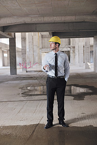 建筑工地建筑师承包商安全帽蓝图男性成人安全帽子建设者经理职场图片