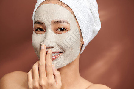 粘土面具皮肤护理日本人高清图片