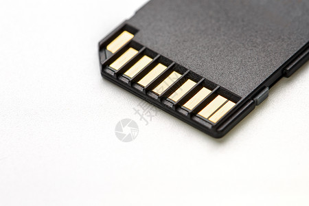 技嘉白色背景的黑色 SD 内存卡店铺蓝色配饰空速闪光硬件钥匙备份数据单反背景