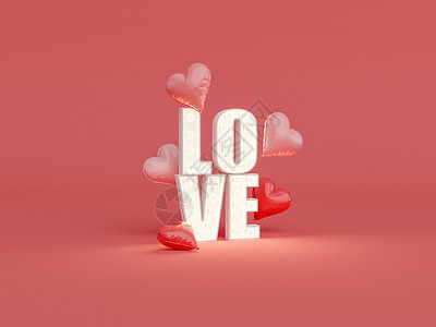 卡爱字体用爱和心气球的光亮标志背景