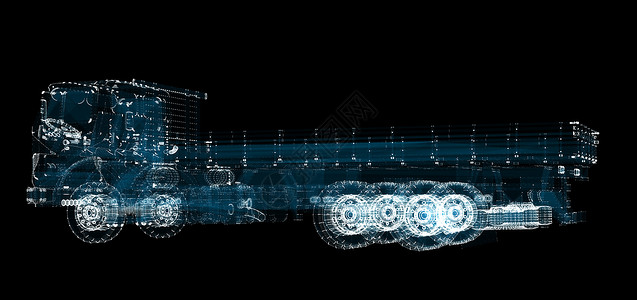 卡车全息图 运输和技术概念界面过境网络电脑互联网货车车辆机器汽车3d图片