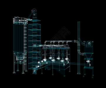 工业界面素材工业设备 阀门 水管和感应器管道生产数据渲染代码电脑工程小品3d传感器背景