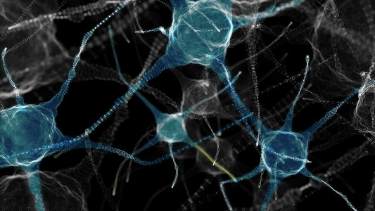神经环路活动神经细胞中枢网络 3D 插图3d微生物学药品神经元解剖学风暴生物生物学信号科学背景