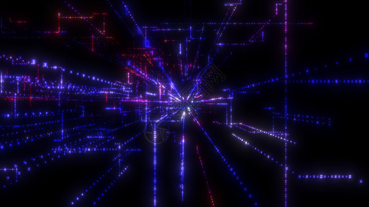 激光刻图素材飞入数字技术隧道中网络互联网速度运动科学矩阵激光粒子活力数据背景