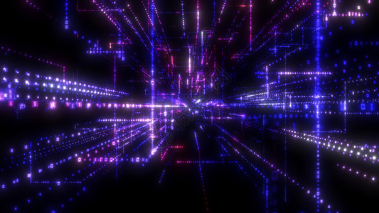 激光刻图素材飞入数字技术隧道中互联网网络粒子激光背景速度3d数据电脑代码背景