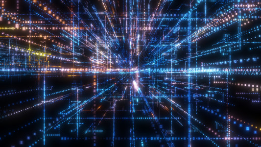 飞入数字技术隧道中科学屏幕背景代码商业蓝色矩阵网络电脑激光图片
