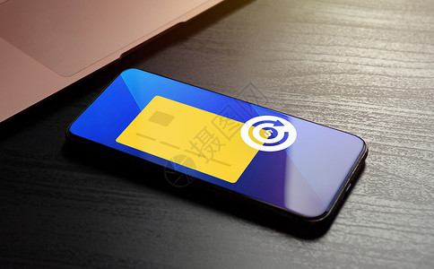 ps席卡素材现金反馈客户忠诚奖励方案概念 货币退款服务 智能手机 带有折扣卡 在屏幕上有奖赏的营销点(PS)背景