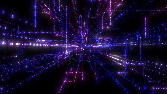 激光刻图素材飞入数字技术隧道中科学3d矩阵商业屏幕活力互联网运动粒子网络背景