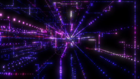 激光刻图素材飞入数字技术隧道中科学电脑粒子网络运动数据速度活力3d代码背景