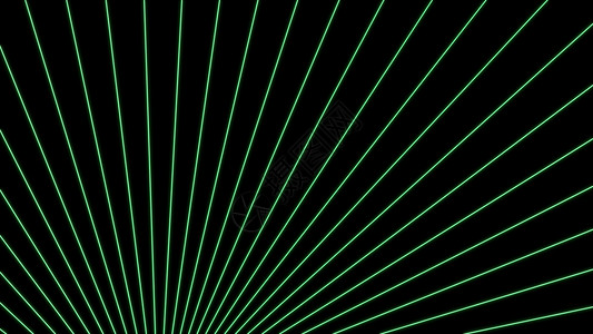 绿色激光射线暗底背景的绿色激光束  3D 投影插图打碟机踪迹矩阵波浪射线激光渲染天空线条技术背景