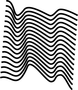 弯曲条纹素材黑白曲线的波线背景