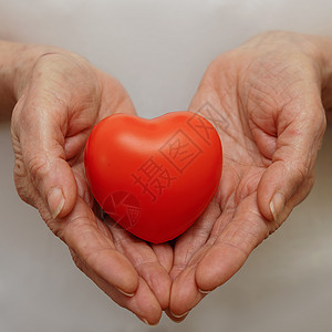 祖母手捧红心 医疗保健 爱 器官捐赠 正念 幸福 家庭保险和 CSR 概念 世界心脏日 世界卫生日 国家器官捐赠日募捐急救健康机背景图片