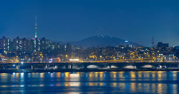 南韩汉江首尔夜景图片