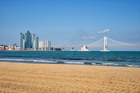 丫髻沙大桥著名的海云台高清图片
