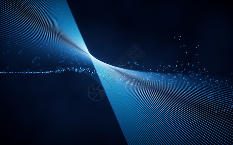 蓝色粒子线条光线激光线 抽象背景 3D投影创造力坡度渲染魔法粒子射线火花网格光束蓝色背景