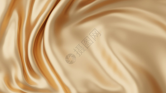 向量金色棕色抽象金色奢华面料背景 3d rende材料布料奶油墙纸纺织品丝绸棕色插图曲线渲染背景