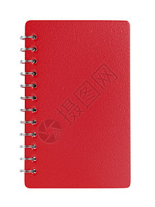 红色笔记本软垫日记笔记螺旋皮革文档备忘录背景图片
