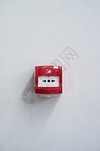 火灾风险发生紧急情况时按下 在墙上拍摄火灾警报器背景