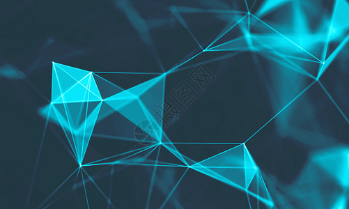 几何线点光效抽象的蓝色几何背景 连接结构 科学背景 未来技术 HUD 元素 连接点和线 大数据可视化和商业墙纸宇宙三角形黑色圆圈线条插图边缘背景