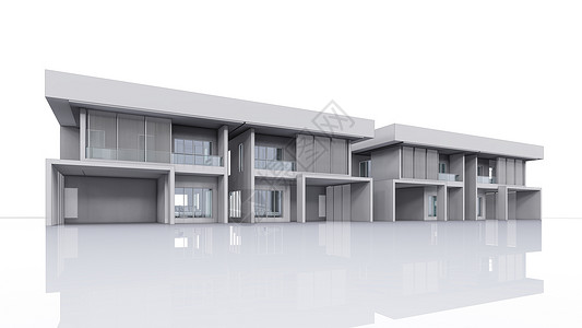 3D 现代房屋的插图渲染抵押别墅奢华反射草地财产住房投资窗户背景图片
