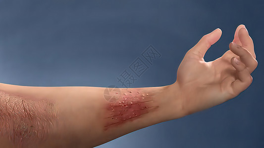 烧伤疤痕皮肤酸 痒痒和疤痕太阳皮肤肌肉伤害烫伤头发图表表皮损害疼痛背景