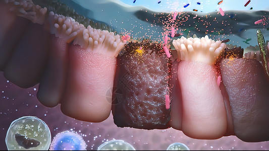 细菌攻击消化系统癌症腹泻肠道插图动画片生物学免疫倍率细胞卫生图片