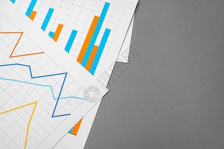 灰色背景的商务图分析文件商业图表分析文件信息文档经济会议营销研究生长投资公司报告背景图片