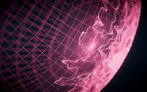 地球粉色3d波浪状的闪光高清图片