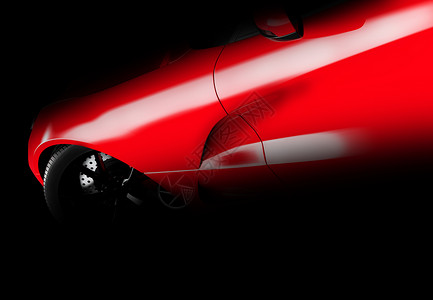黑暗中的汽车黑暗中一辆通用无牌红色车的横向视图背景