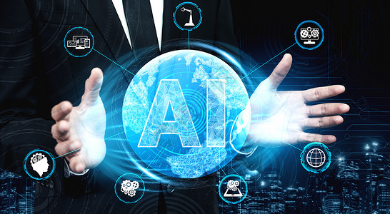 信通技术AI 学习和人造情报概念业务网络世界软件互联网数字科学机器人思考商务背景