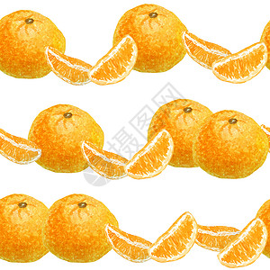 橘子水彩水彩手绘制了明亮的橙子橘子红番茄柑橘水果微量线 用于食品有机素类标签 包装 自然潮流设计等无缝图案以及插图叶子绘画食物热带手绘饮背景