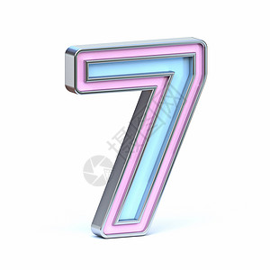粉色数字插图蓝和粉红色金属字体7号背景