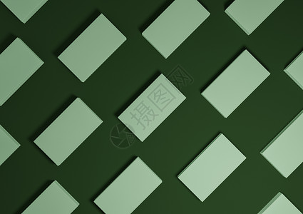 深色 暖绿色 3D 渲染最小 简单 现代的顶视图平躺产品展示 从背景上方以图案重复方形支架背景图片