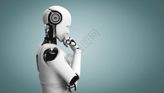 造梦未来思考AI类人造机器人分析信息数据背景