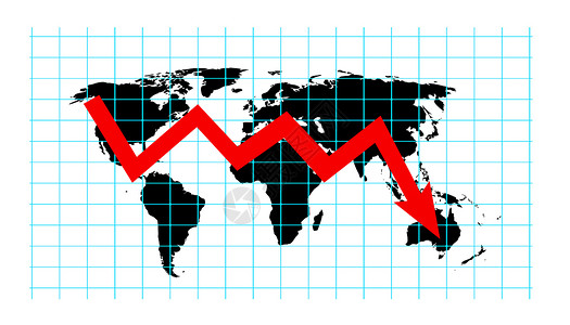 世界地图网格在世界范围内的蔓延 经济下降 3个插图 4个例子营销疾病生长破产损失碰撞金融货币图表投资背景