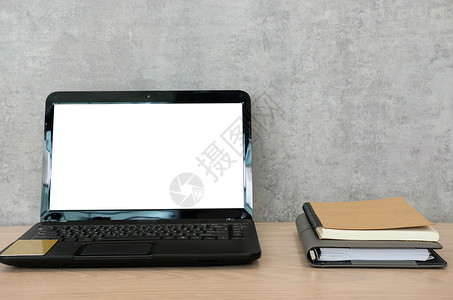办公室办公桌上的电脑笔记本 业务工作区技术日记教育桌子职场背景图片