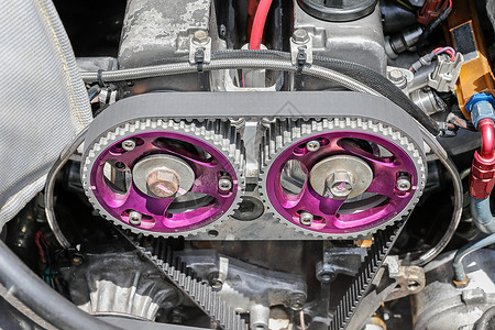 汽车引擎的定时带和凸轮电气汽油发动机链轮运输阀门技术运动金属驾驶图片