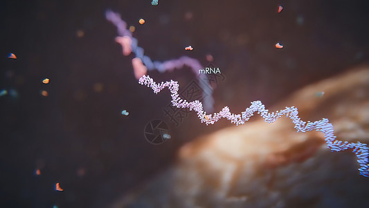 核苷酸3d 表示单一直线肋膜酸的示例 RNA 研究和治疗工程克隆显示器遗传学屏幕酵素化学插图治愈接口背景