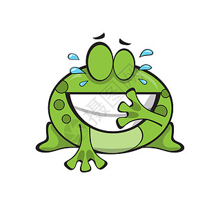 卡通青蛙贴纸框可爱绿青蛙 白色背景孤立的卡通人物贴纸蛙跳吉祥物两栖动物动物蟾蜍眼睛微笑艺术婴儿背景