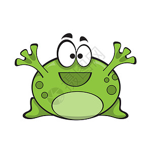 青蛙卡通可爱绿青蛙 白色背景孤立的卡通人物蟾蜍动物群荒野插图蛙跳绘画宏观两栖动物乐趣喜悦背景