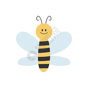 精美图标素材白色背景的黄蜜蜂和黑蜜蜂动画设计精美女王熊蜂蜂巢艺术蜂窝翅膀动物荒野蜂蜜插图背景