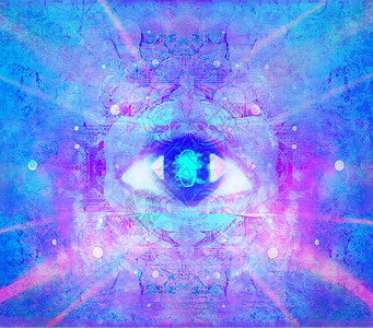 光栅说明第三个眼神神秘的标志瑜伽眉心智慧眼睛整体性灵气宗教因果精神力量背景